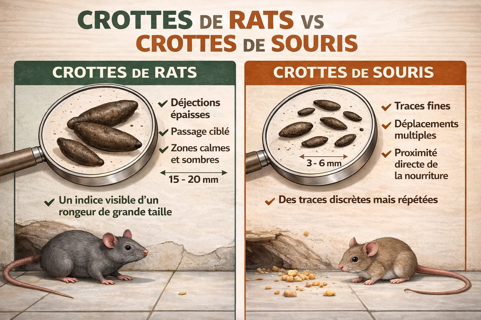 Crottes de rats et crottes de souris à Paris et Ile-de-france