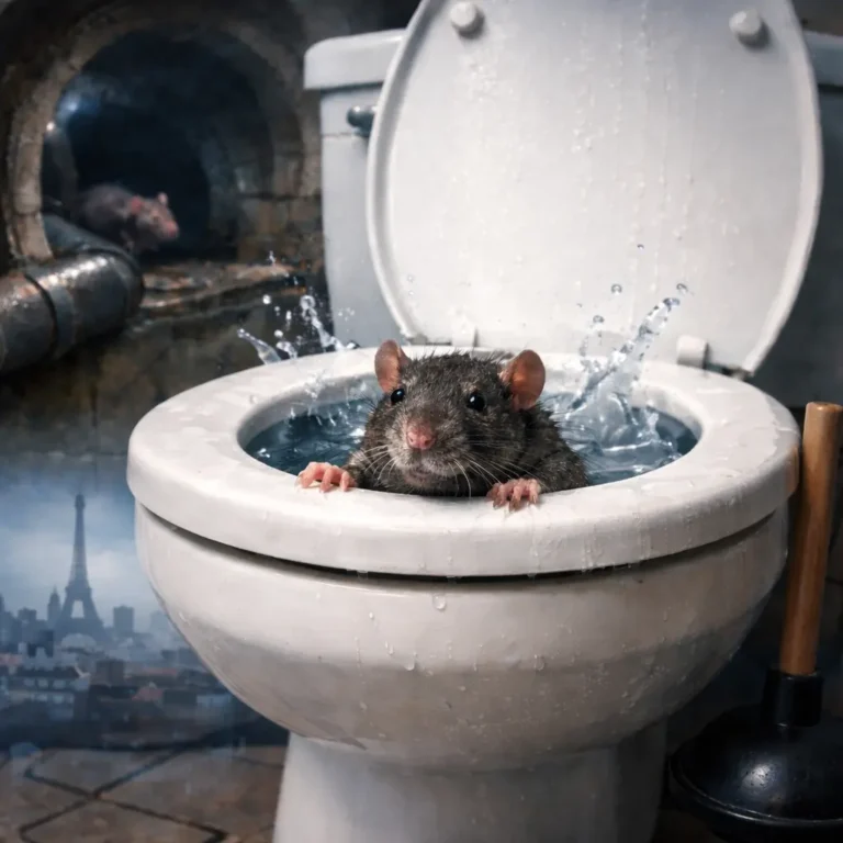 rat dans les toilettes