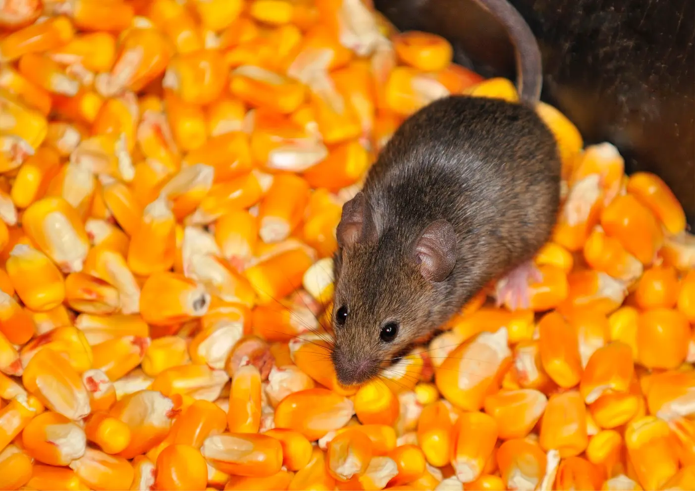 Souris dans du maïs à Arnouville 95400 signe de présence de rongeurs