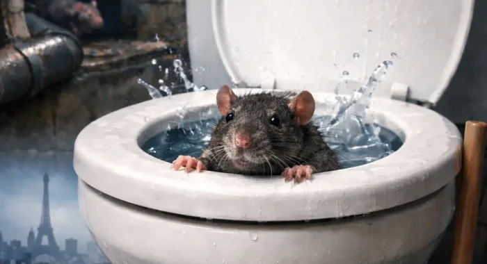 rat dans les toilettes